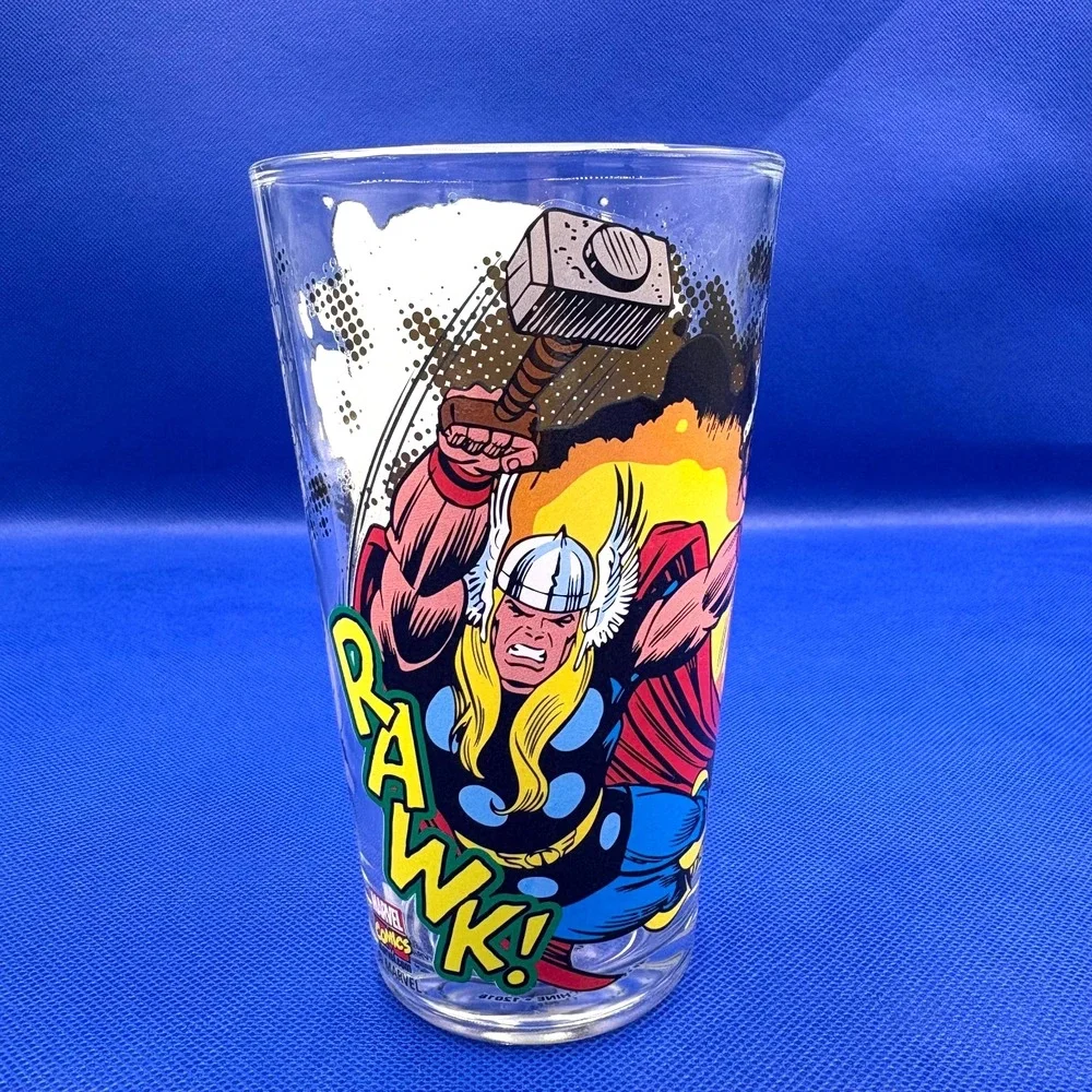 Marvel Comics Drinking Glass, Hulk/Captain America/Thor/Iron Man 16 oz, Set of 2